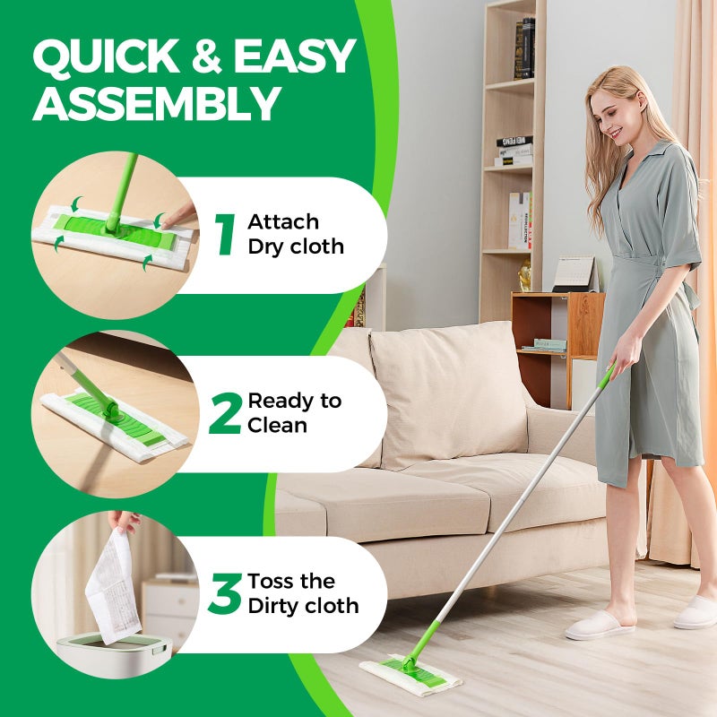 PEACHICHA Dry Sweeping Cloths Mop Refills Disposable Sweeping Cloths Floor Dust Refills Mop Pad, Floor Cloth Refills for Swiffer Standard Sweeper , 7.87x11.81inch,100 Count - Image 5